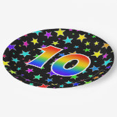10e Evenement: Vet, Leuk, Kleurrijke Regenboog 10 Papieren Bordje (Gekanteld)