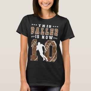 10e geboorte Football jongen Tien jaar oud Footbal T-shirt