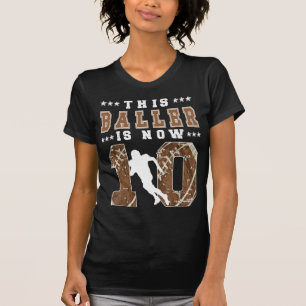 10e geboorte Football jongen Tien jaar oud Footbal T-shirt