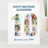 10e geboorte nummer Foto collage Kaart (Voorkant)