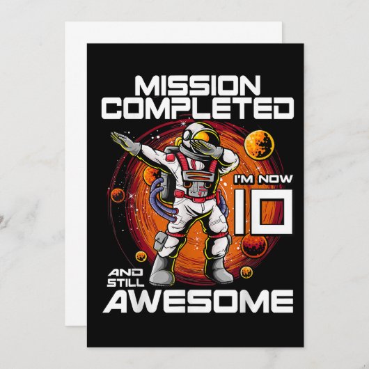 10e geboortedag Astronaut 10 jaar oude buitenruimt Kaart (Voorkant / Achterkant)
