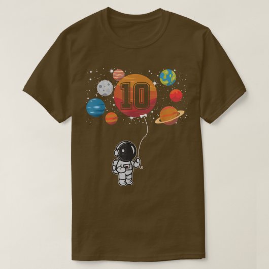10e geboortedag Astronaut Lover Planet 10 jaar oud T-shirt (Design voorkant)