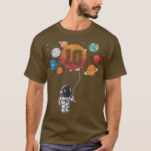 10e geboortedag Astronaut Lover Planet 10 jaar oud T-shirt