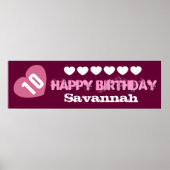 10e geboortedag Star Banner Aangepaste naam V02A H Poster (Voorkant)