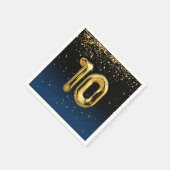 10e gouden ballonnen en Confetti Napkins Servet (Hoek)