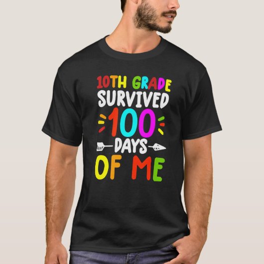 10e graad Shirt voor leraren 100e dag van de schoo (Voorkant)