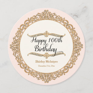 10e Happy Birthday Party Celebration Round Invite Kaart