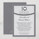 10e Hart Huwelijksjubileum Uitnodiging (Voorkant / Achterkant)