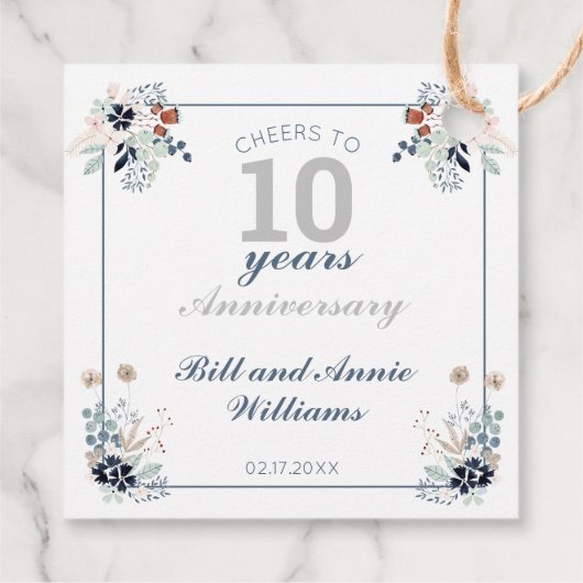 10e huwelijksfeest op Jubileum Bedankjes Labels (Achterkant)