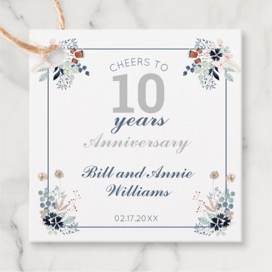 10e huwelijksfeest op Jubileum Bedankjes Labels (Voorkant)