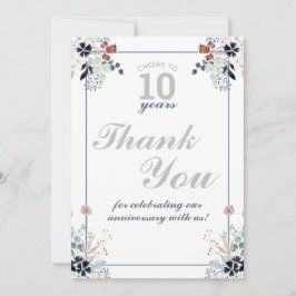 10e huwelijksfeest op Jubileum Bedankkaart