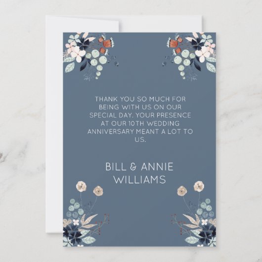 10e huwelijksfeest op Jubileum Bedankkaart (Achterkant)