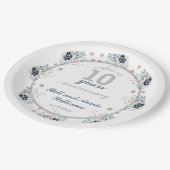 10e huwelijksfeest op Jubileum Papieren Bordje (Gekanteld)