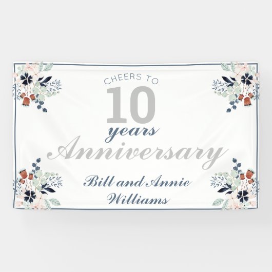 10e huwelijksfeest op Jubileum Spandoek (Horizontaal)
