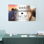 10e huwelijksjubileum aangepaste 2 foto-collage spandoek (Beurs)