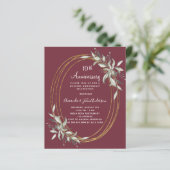 10e huwelijksjubileum bordeaux uitnodiging (Staand voorkant)