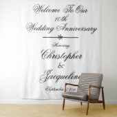 10e huwelijksjubileum chic fotohokje achtergrond wandkleed (In situ)