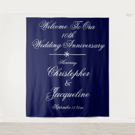 10e huwelijksjubileum Cool fotocabine-achtergrond Wandkleed