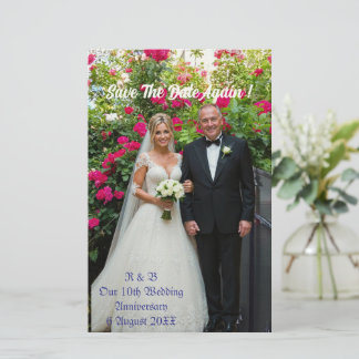 10e huwelijksjubileum foto koppel Save the Date Briefpapier