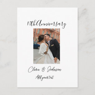 10e huwelijksjubileum foto naam koppel Romantisch Briefkaart