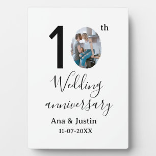 10e huwelijksjubileum naam foto vet letter st fotoplaat