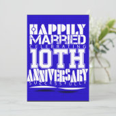 10e huwelijksjubileum vieren kaart (Staand voorkant)