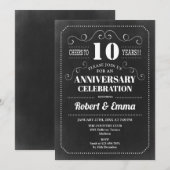 10e huwelijksjubileumfeest - schoolbord kaart (Voorkant / Achterkant)