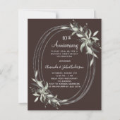 10e huwelijksverjaardag bruine groene uitnodiging (Voorkant)