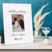 10e huwelijksverjaardag foto naam koppel Romantisc Fotoplaat (Zijkant)
