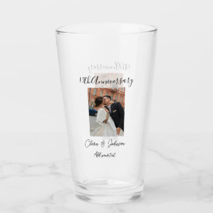 10e huwelijksverjaardag foto naam koppel Romantisc Glas