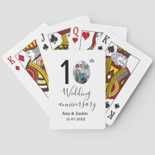 10e huwelijksverjaardag naam foto vet letter st pokerkaarten