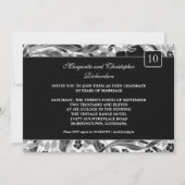 10e huwelijksverjaardag uitnodigingen Damask (Achterkant)