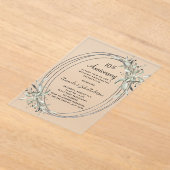 10e huwelijksverjaardag Zilver groen bevroren Acryl Uitnodigingen (Laagn)