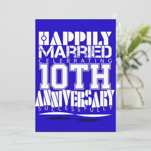 10e huwelijksverjaardagsfeest kaart (Staand voorkant)