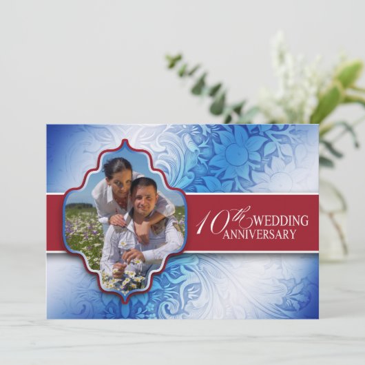 10e huwelijksverjaardagsfoto kaart (Staand voorkant)