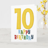 10e jaar D2 Happy Birthday Wenskaart Kaart (Gele Bloem)