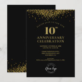 10e jaar Jubileum Celebration Business Elegant Kaart (Voorkant / Achterkant)