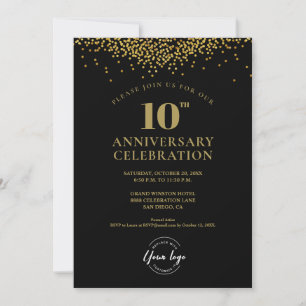 10e jaar Jubileum Celebration Business Elegant Kaart