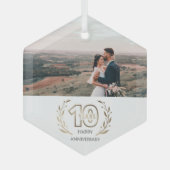 10e jaar Jubileum Fotocadeau voor paar Glas Ornament (Voorkant)
