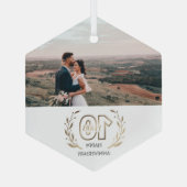 10e jaar Jubileum Fotocadeau voor paar Glas Ornament (Achterkant)