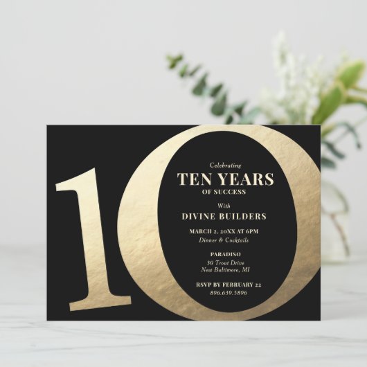 10e jaar Jubileum Partij Kaart (Staand voorkant)