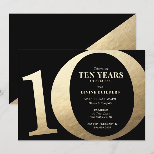 10e jaar Jubileum Partij Kaart (Voorkant / Achterkant)