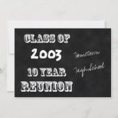 10e jaars Klasse Reünie Zwart schoolbord Kaart (Voorkant)