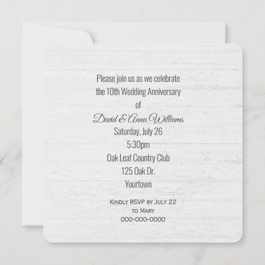 10e Jubilea krans op hout Kaart (Achterkant)