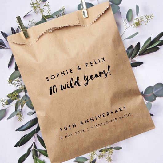 10e Jubileum | 10 Wilde jaren Rustic Kraft Seed Bedankzakje