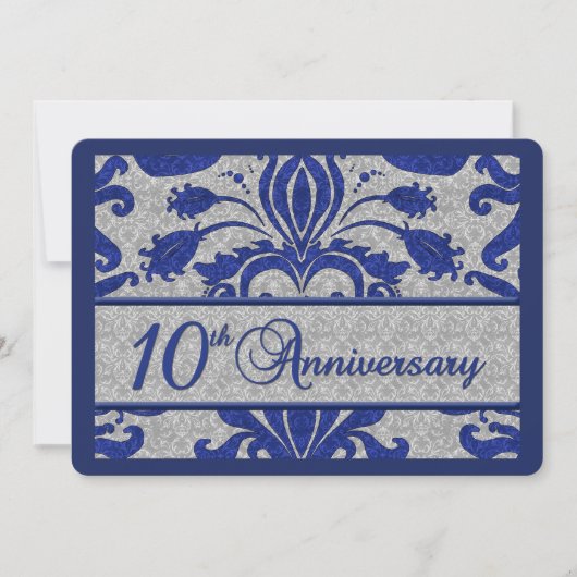 10e Jubileum Bedrijfsaankondiging Blauw Aankondiging (Voorkant)