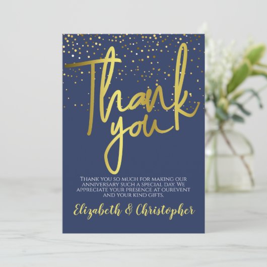 10e Jubileum Blauw Bedankkaart (Staand voorkant)