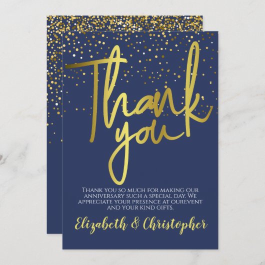 10e Jubileum Blauw Bedankkaart (Voorkant / Achterkant)