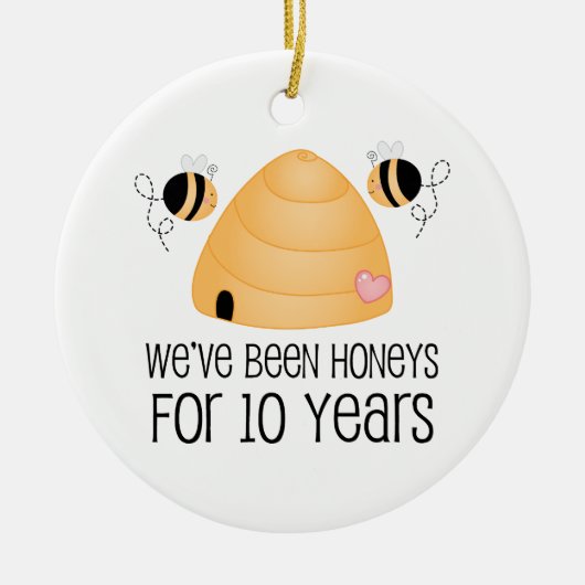 10e Jubileum Couple Gift Keramisch Ornament (Voorkant)