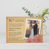 10e Jubileum  Daisy Foto-uitnodigingen Kaart (Staand voorkant)